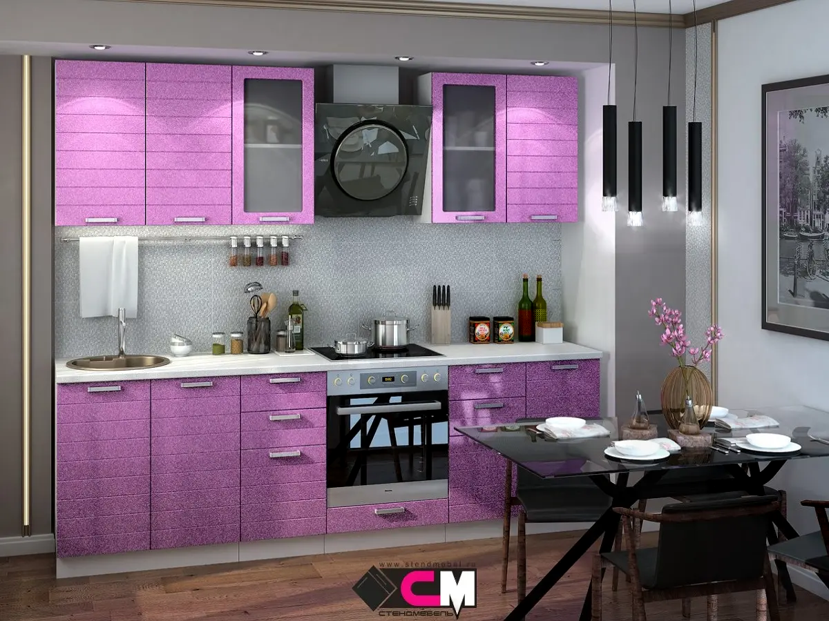 Кухня «Линда»  Фиолетовый металлик